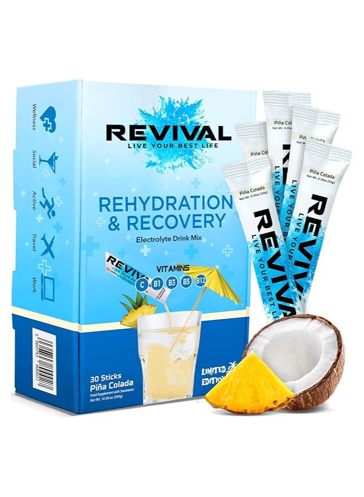 Revival Rapid Rehydration Electrolytes Powder Pina Colada 30 Sachet - Image 1