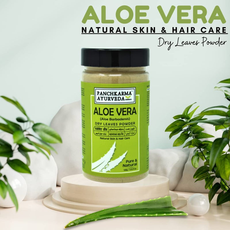 PANCHKARMA AYURVEDA Panchkarma Ayurveda Herbal  Natural Aloe vera Leaves Powder For Fairness SunTan AcneSpot Treatment Face Pack  Hair Shine HairFall Regimen Hair Pack 400g - Image 2