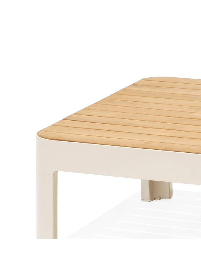 homes r us - Portals Coffee Square Table, Ecru & Tawny - Image 1