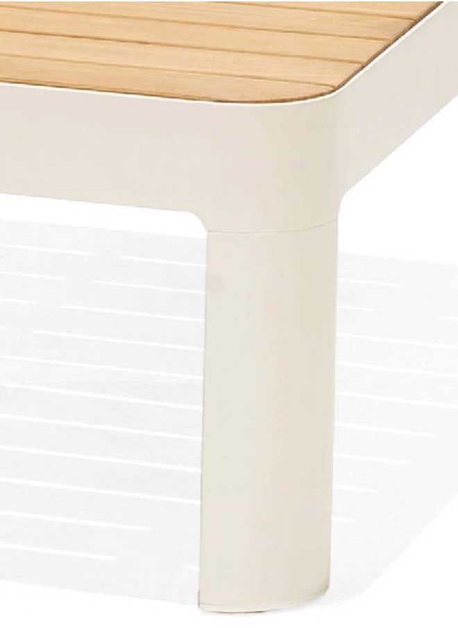 homes r us - Portals Coffee Square Table, Ecru & Tawny - Image 1