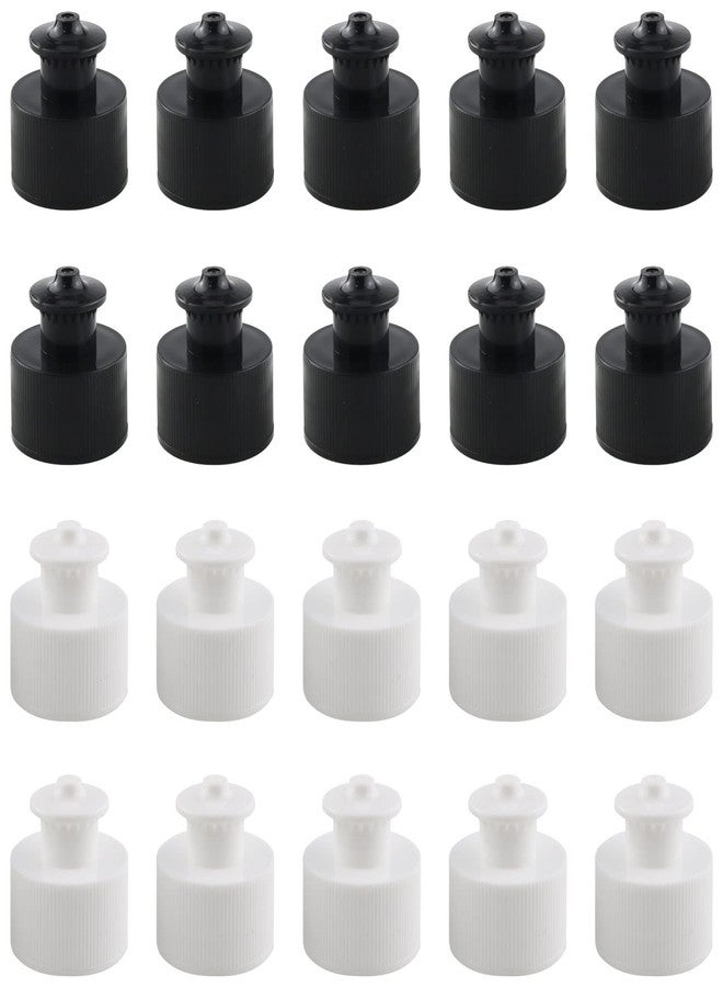 WHYHKJ 20PCS 28mm Water Bottles Push Pull Caps Sports Water Bottle Cap Replacement Top Hand Pull Cap(10 white, 10 black) - Image 1