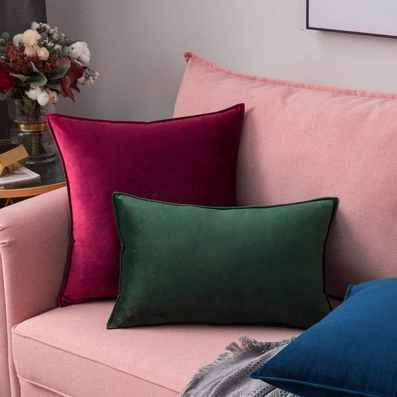 MIULEE Army Green Velvet Throw Pillow Covers 18x18 Soft Decorative Solid Square Cushion Cases Pack of 2 Modern Luxury Home Decor for Couch, Sofa, Bedroom - Image 5