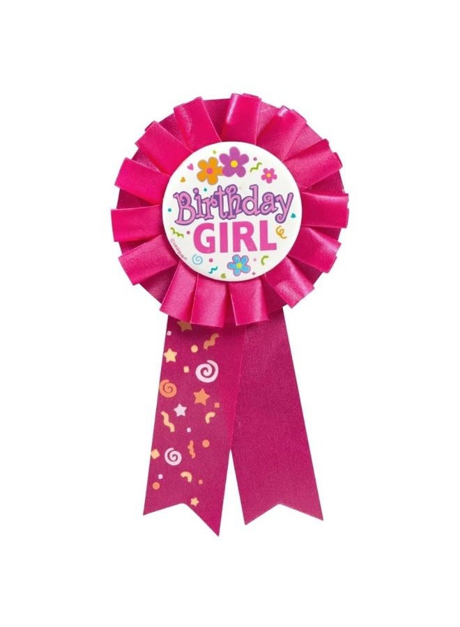 Unique Birthday Girl Red Fabric Award Badge - 7" (1 Pc), Perfect Celebration Accessory for Unforgettable Party - Image 1