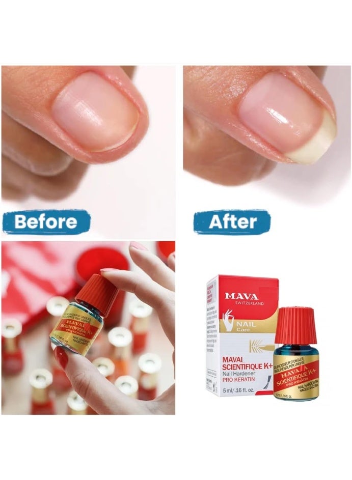 Mava Scientifique K + Nail Hardener Blue/Red 5ml - Image 1