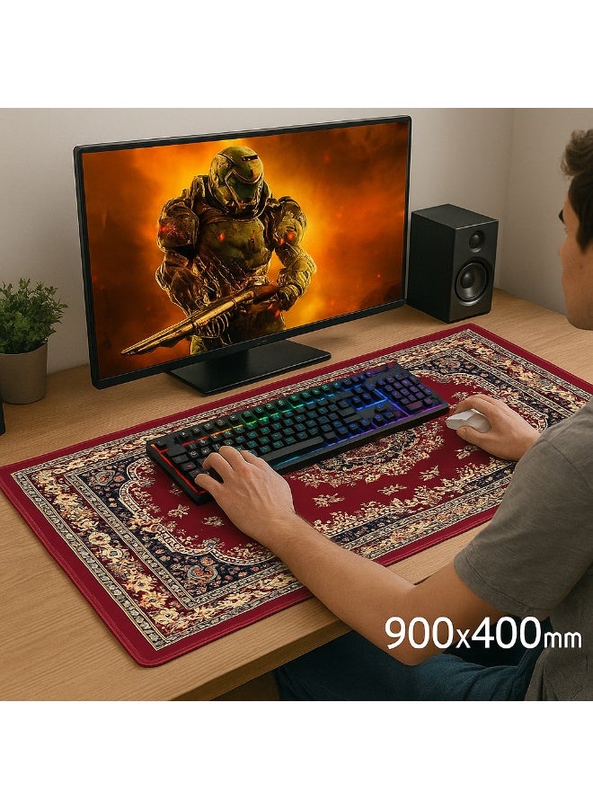 Large Gaming Mouse Pad, XXL Desk Mat,Arabic style mouse pad 900*400*4mm,Thick Rubber Desk Pad Mouse Pad - Image 5