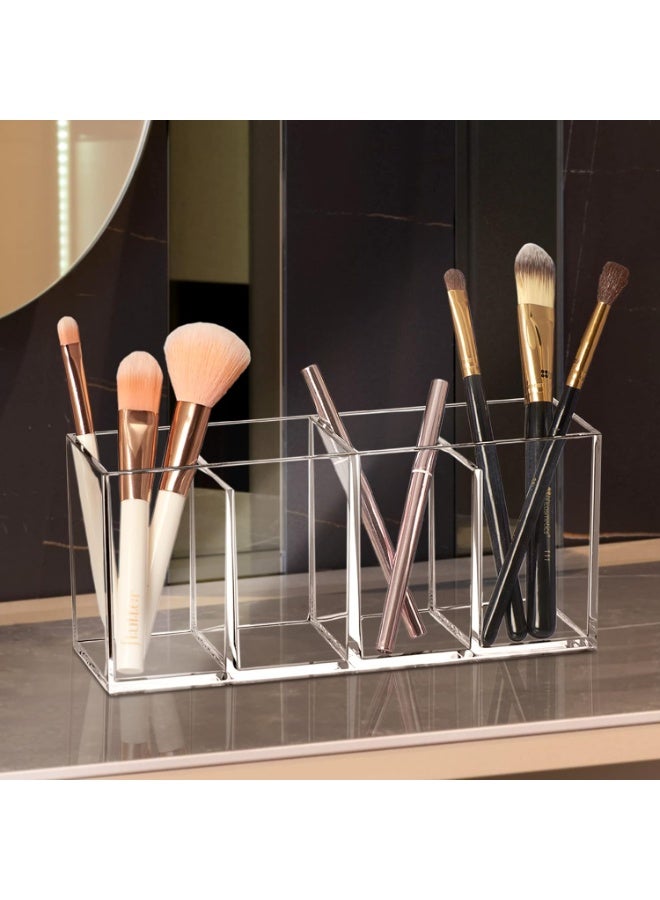 HEC Acrylic Cosmetic Organizer – Clear Makeup Storage Box with Multi-Compartments, Elegant Vanity Organizer for Skincare, Makeup, Jewelry & Beauty Accessories - Image 2