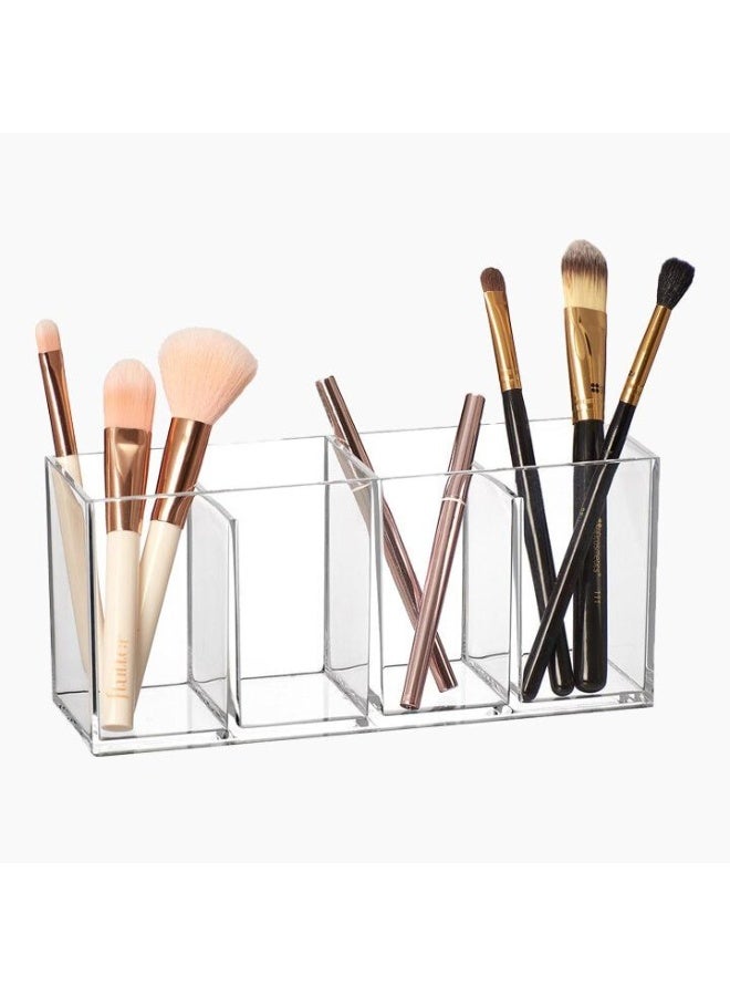 HEC Acrylic Cosmetic Organizer – Clear Makeup Storage Box with Multi-Compartments, Elegant Vanity Organizer for Skincare, Makeup, Jewelry & Beauty Accessories - Image 1