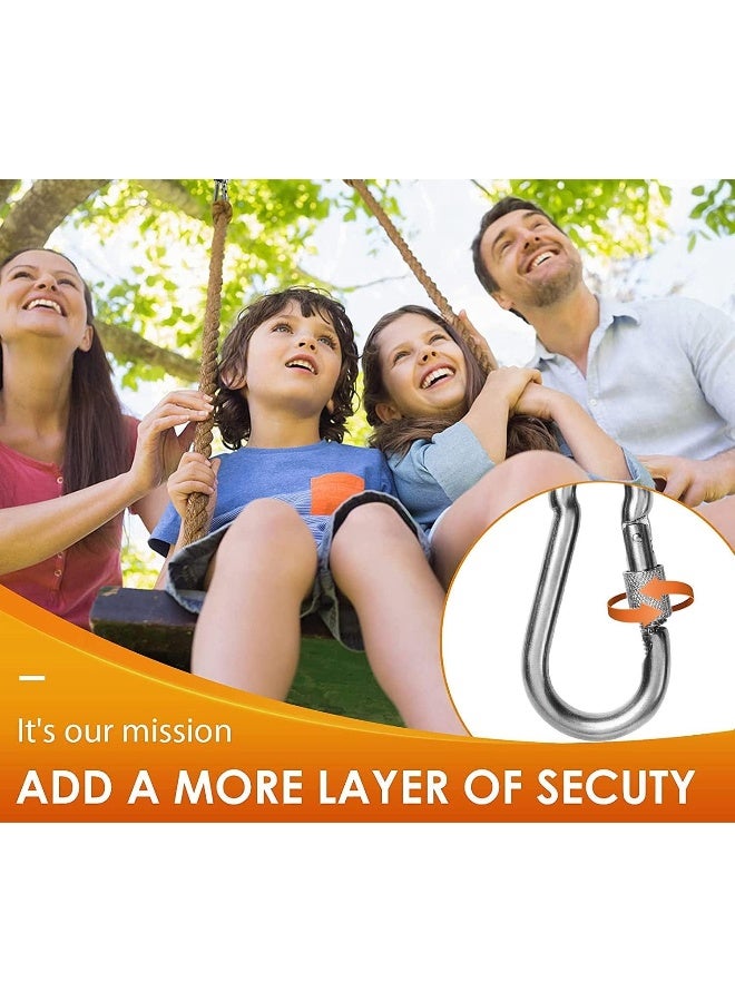 Biella 6Pcs Safe Lock Carabiner Clip – GI Heavy Duty Spring Snap Clip Screw Lock Hooks for Outdoor Climbing, Hiking Camping, Gym, Boating, Hang Plants, Hammocks etc - Image 5