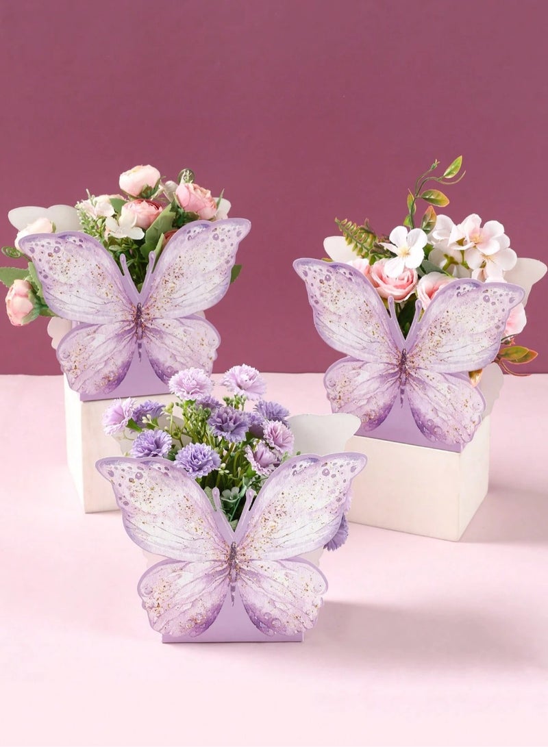 Generic Butterfly-Themed Favor Boxes – Set of 6 Perfect for wrapping small gifts or sweets for birthday parties, weddings, kids’ celebrations, baby showers, and all special occasions - Image 1