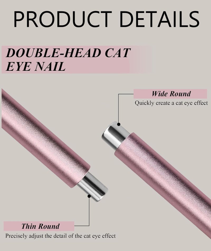 Zbdroxygen 9Pcs Cat Eye for Nail Art Tools, Cat Eye for Nails Accessories, Cat Eye Nail Tool Kit, Professional Nail Art Tools for DIY at Home or Salon, Portable and Easy to Use - Image 2
