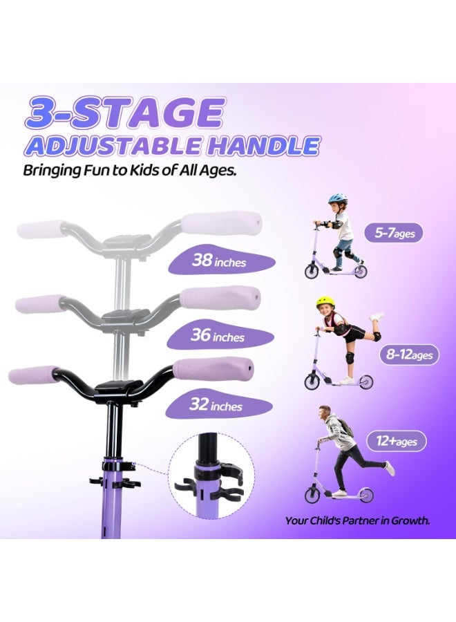 Nattork Kick Scooter for Age 6+ Kids Teens Adults, Max Load 110 KG, Adjustable Height Foldable with 8" Large Wheels, Anti-Shock Suspension - Image 4