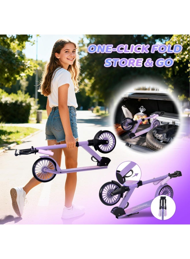 Nattork Kick Scooter for Age 6+ Kids Teens Adults, Max Load 110 KG, Adjustable Height Foldable with 8" Large Wheels, Anti-Shock Suspension - Image 5