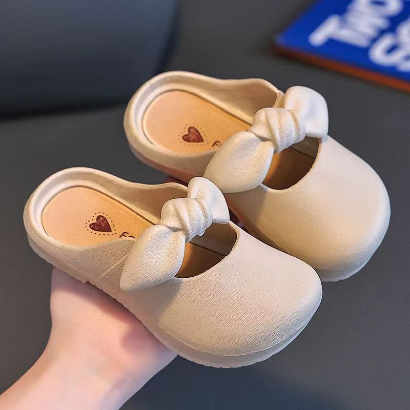 Kids Cute Bow Princess Summer Sandals apricot-Children