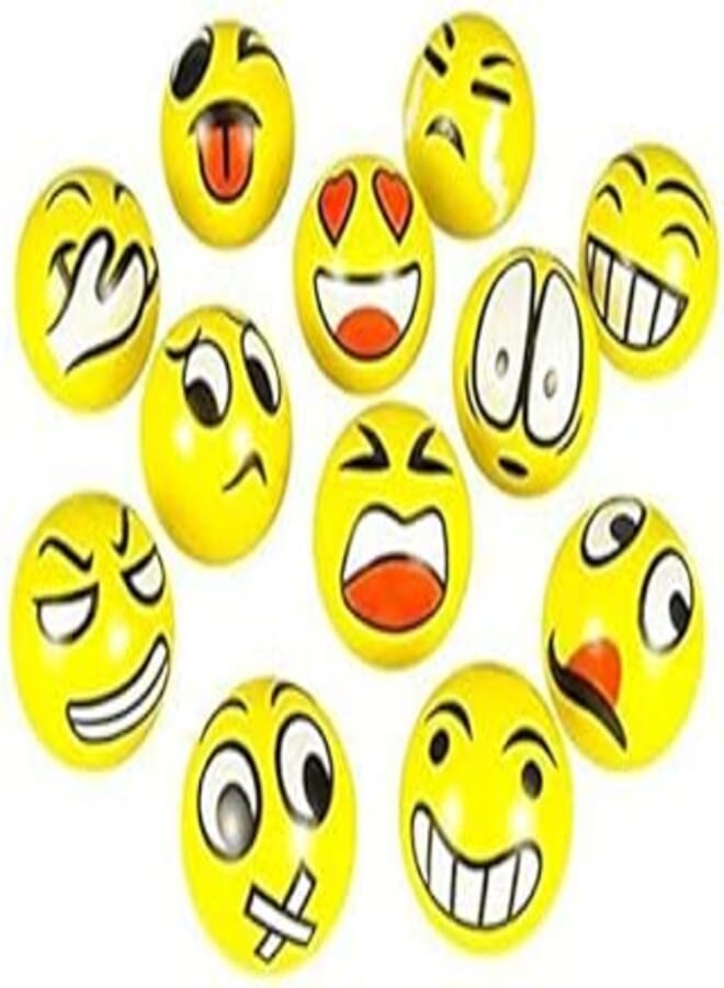 Party Pack Emoji Stress Balls - Stress Reliver Party Favors, Toy Balls (12 Pics)