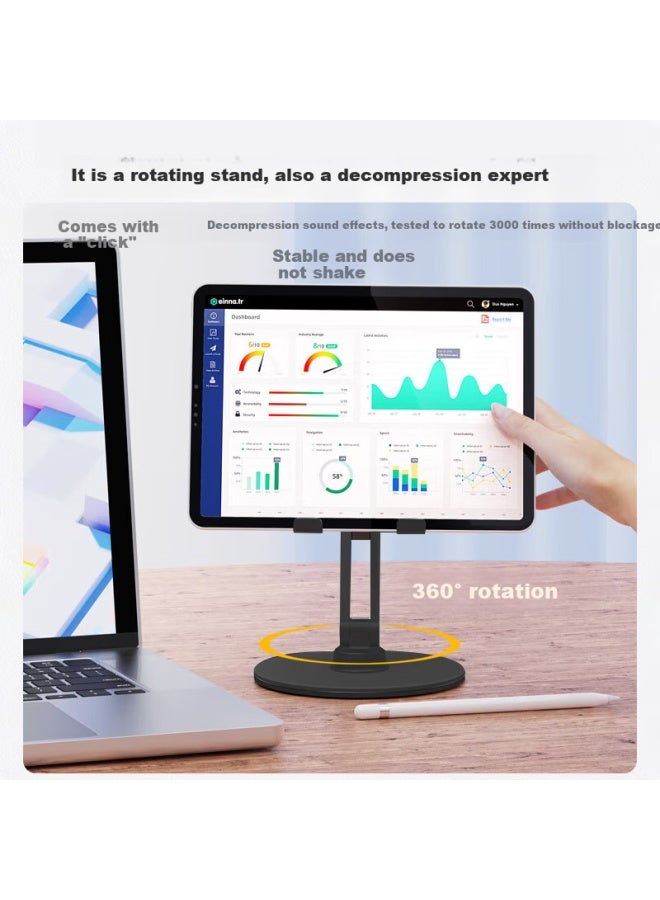 Bzbc Mobile Phone Stand Desktop Three-Axis Lifting Ipad Tablet Stand Lazy Bedside Live Game Chicken Eating Chicken Online Course Folding Portable All-Metal Universal Support Stand - Image 2