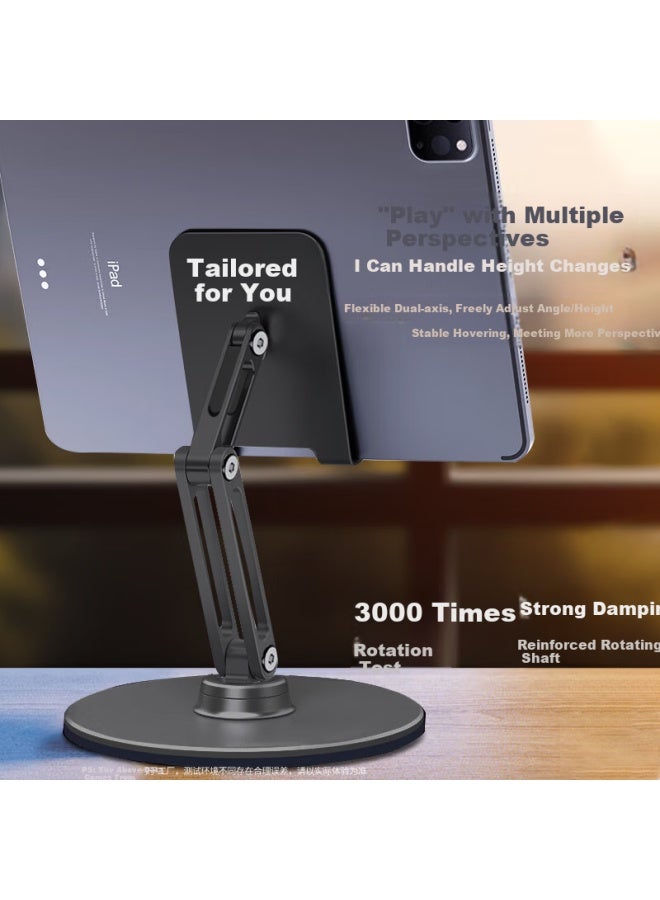 Bzbc Mobile Phone Stand Desktop Three-Axis Lifting Ipad Tablet Stand Lazy Bedside Live Game Chicken Eating Chicken Online Course Folding Portable All-Metal Universal Support Stand - Image 3