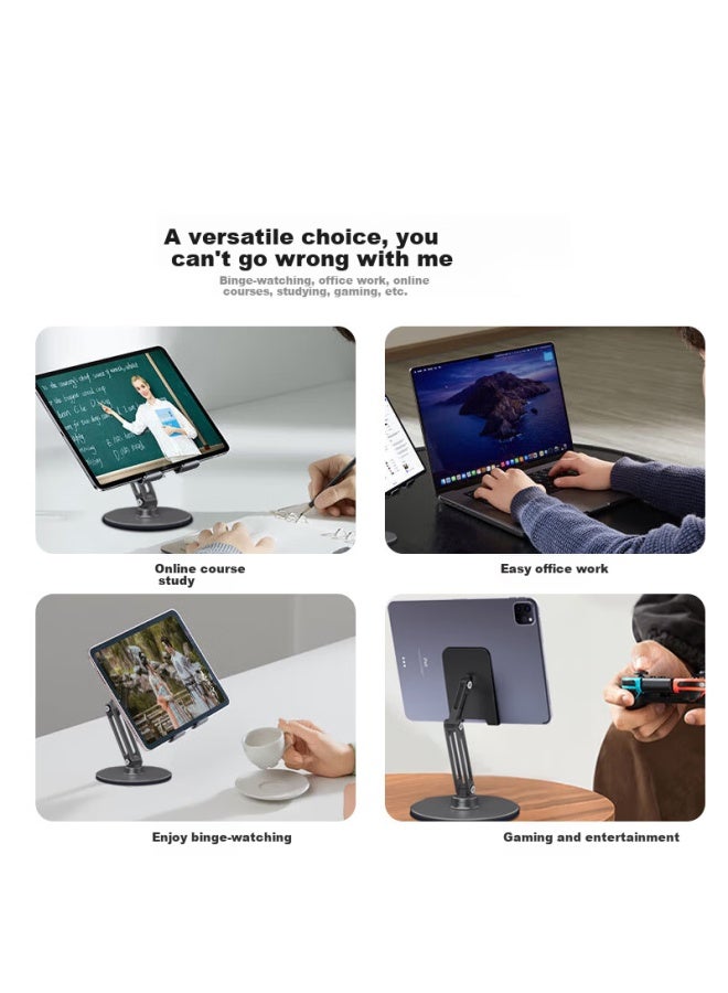 Bzbc Mobile Phone Stand Desktop Three-Axis Lifting Ipad Tablet Stand Lazy Bedside Live Game Chicken Eating Chicken Online Course Folding Portable All-Metal Universal Support Stand - Image 5