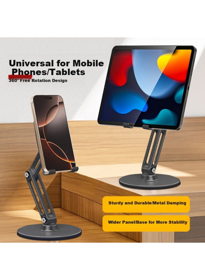Bzbc Mobile Phone Stand Desktop Three-Axis Lifting Ipad Tablet Stand Lazy Bedside Live Game Chicken Eating Chicken Online Course Folding Portable All-Metal Universal Support Stand - Image 1