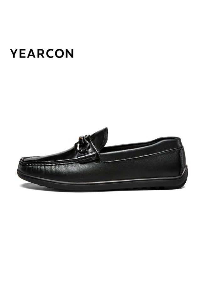 YEARCON Yierkang Men's Slip-on Business Casual Shoes British Style Penny Loafers Lazy Single Shoes 81760w Black 41 - Image 4