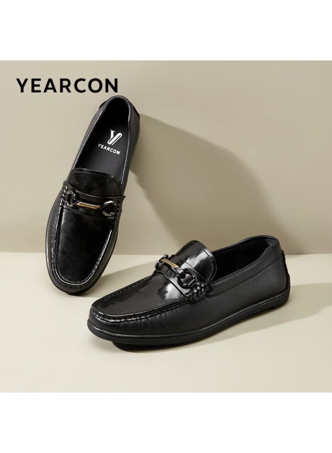 YEARCON Yierkang Men's Slip-on Business Casual Shoes British Style Penny Loafers Lazy Single Shoes 81760w Black 41 - Image 1