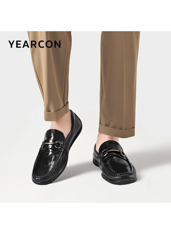 YEARCON Yierkang Men's Slip-on Business Casual Shoes British Style Penny Loafers Lazy Single Shoes 81760w Black 41 - Image 2