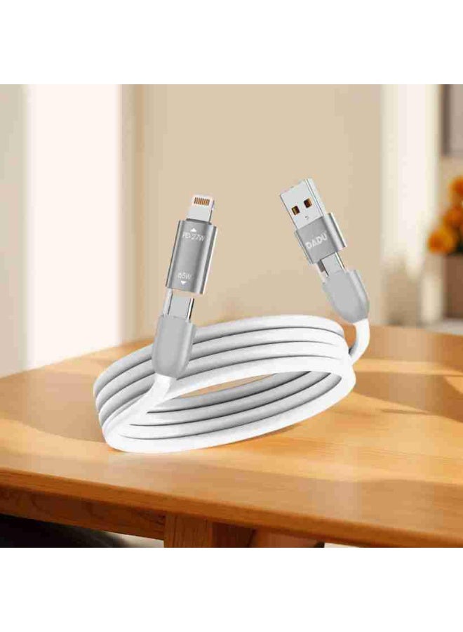 DADU 4-in-1 USB C Fast Charging Cable 1.5 Meter, 65W PD Type-C to Type-C & USB-A to Type-C Fast Charger, USB-A to Lightning & Type-C to Lightning 12W Cable for iPhone 15, 14, 13, 12, 11, X, 8 Series, Samsung, Xiaomi, Huawei, Android Phones, Tablets & Laptops - Image 3