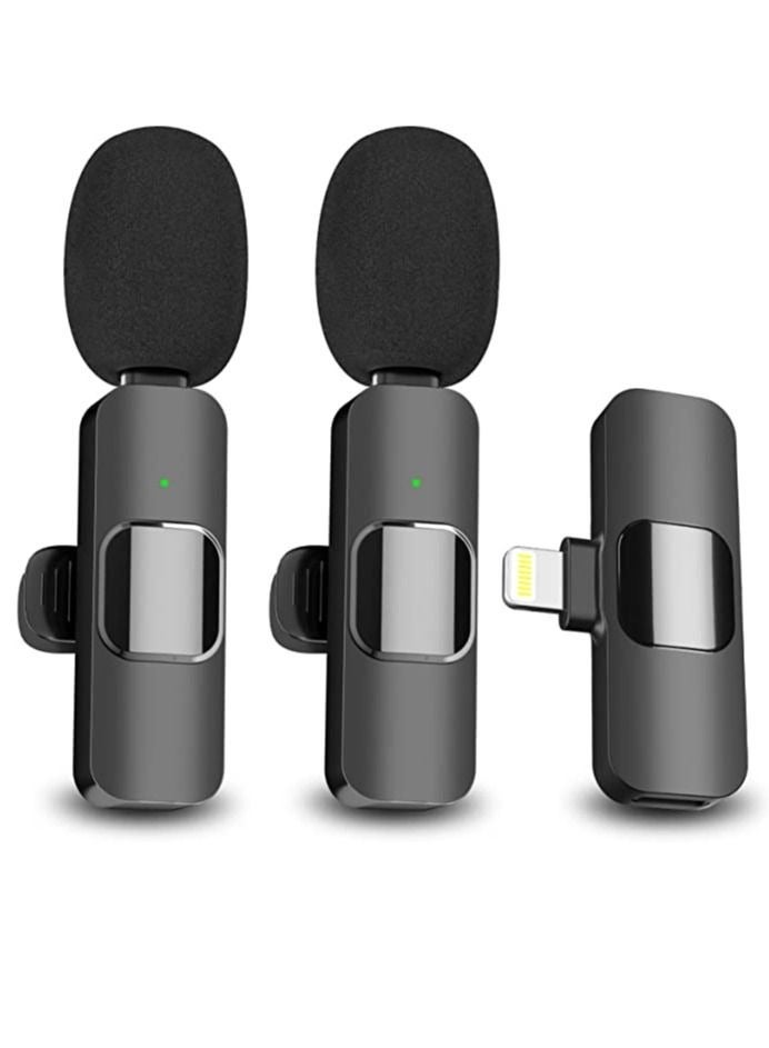 2 Pack Wireless Microphone for iPhone iPad Mini iPhone Video Recording YouTube Interview TikTok Vlog - Image 1