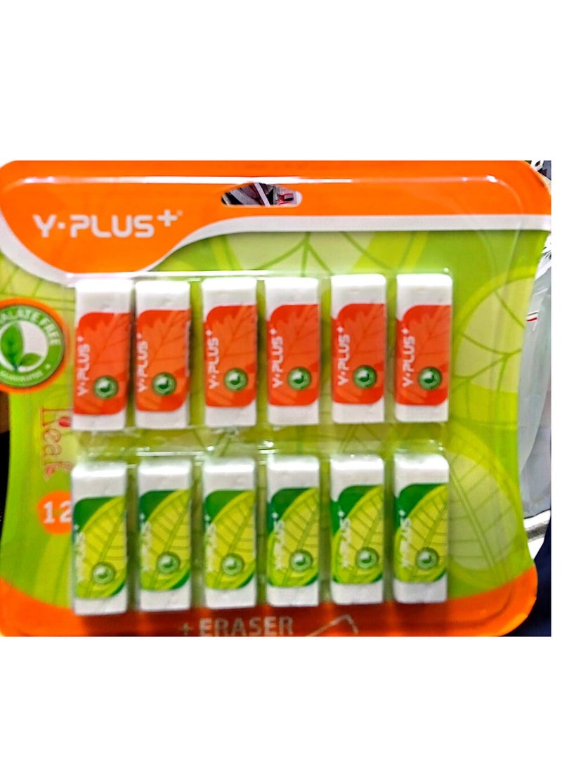 Y plus+ YPLUS 12-Pieces White Eraser Set - Image 1