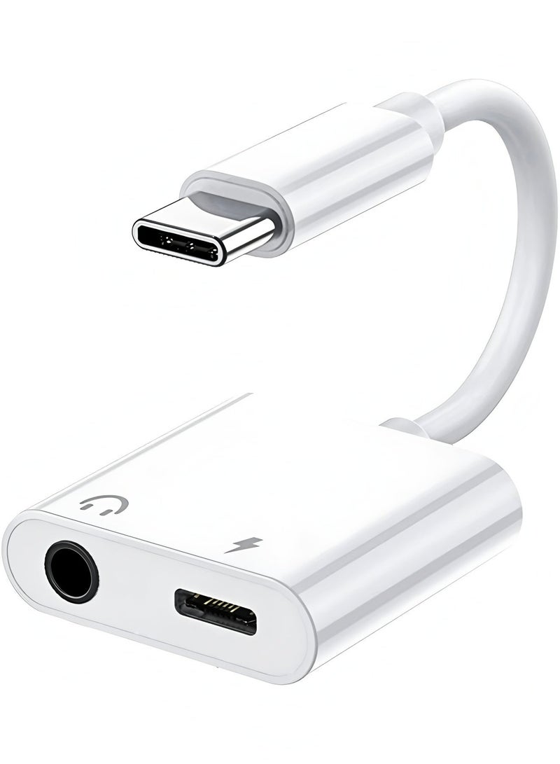 أبلينم محول سماعة رأس من USB C إلى 3.5 مم، سماعة أذن صوتية AUX 2 في 1 مع شحن PD لهاتف iPhone 16 Pro/Max/Plus/15، iPad Pro Air 5 4، Samsung Flip Fold S24 S23 Ultra/Plus/FE، Google Pixel 9/Pro/8، إلخ. - Image 1