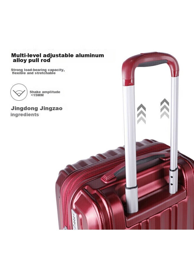 Summit 22-inch Expandable Large Capacity Suitcase, Quiet 360° Wheels Trolley Case Pc338 Wine Red - Image 5