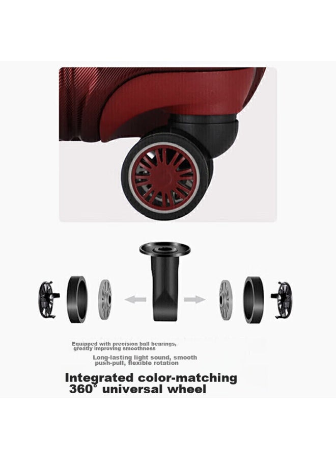 Summit 22-inch Expandable Large Capacity Suitcase, Quiet 360° Wheels Trolley Case Pc338 Wine Red - Image 4