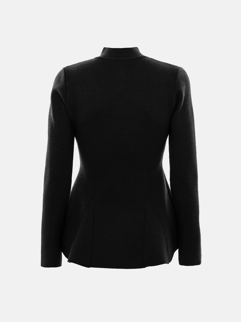 Lichi Jersey jacket with stand-up collar and golden buttons