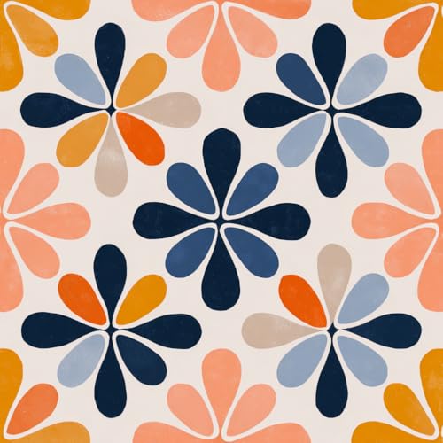 IOHEFY Peel and Stick Floor Tile 12x12 Retro Colorful Flower Pattern Self Adhesive Vinyl Flooring Stick On Tiles for Kitchen Bathroom Bedroom Living Room Home Decor - Image 1