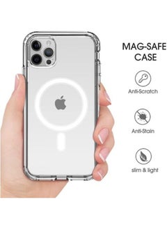 IPhone 11 Pro Max Magnetic Transparent Shockproof Anti-Yellowing Flexible Silicone TPU MagSafe Wireless Charging Back Cover Case