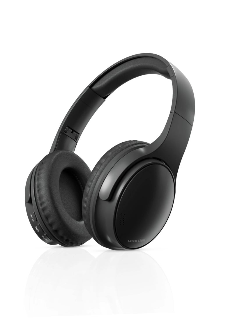 GREEN LION - Comfort Plus Headphone Wireless Version 5.3 4mm Speaker 7 Hours Playtime Thin & Light Comfortable to Wear with Control Buttons - Black - Image 1