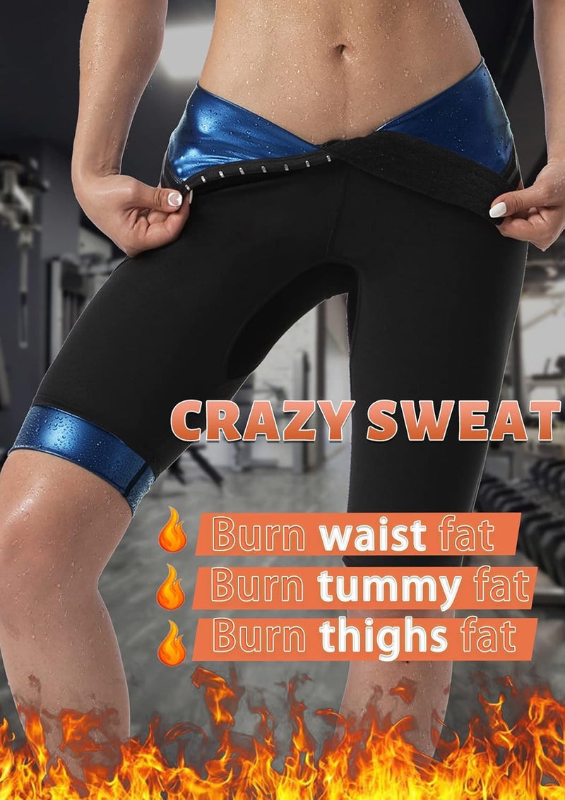 QZSH Sauna Pants Women Sweat Capris Slimming Leggings,Mesh Crotch,High Waist Workout Body Shaper Suits - Image 2
