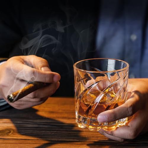 PARACITY Spinning Whiskey Glasses Set of 2, Rotatable Old Fashioned Glassware, Bourbon/Cocktail/Rock Glasses for Bar, Party and Home, Whiskey Gift for Men - Image 5