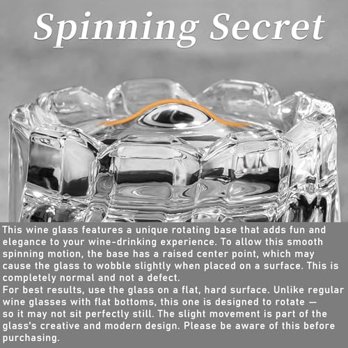 PARACITY Spinning Whiskey Glasses Set of 2, Rotatable Old Fashioned Glassware, Bourbon/Cocktail/Rock Glasses for Bar, Party and Home, Whiskey Gift for Men - Image 3