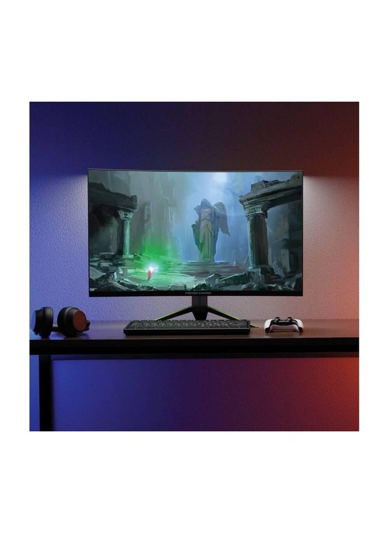 porodo - 32-inch Gaming Curved Monitor with RGB Light / MT9800 180Hz / Borderless Design / Adjustable Rotating Stand / 2 HDMI 2.0 / 2K QHD Screen Resolution - Black - Image 1