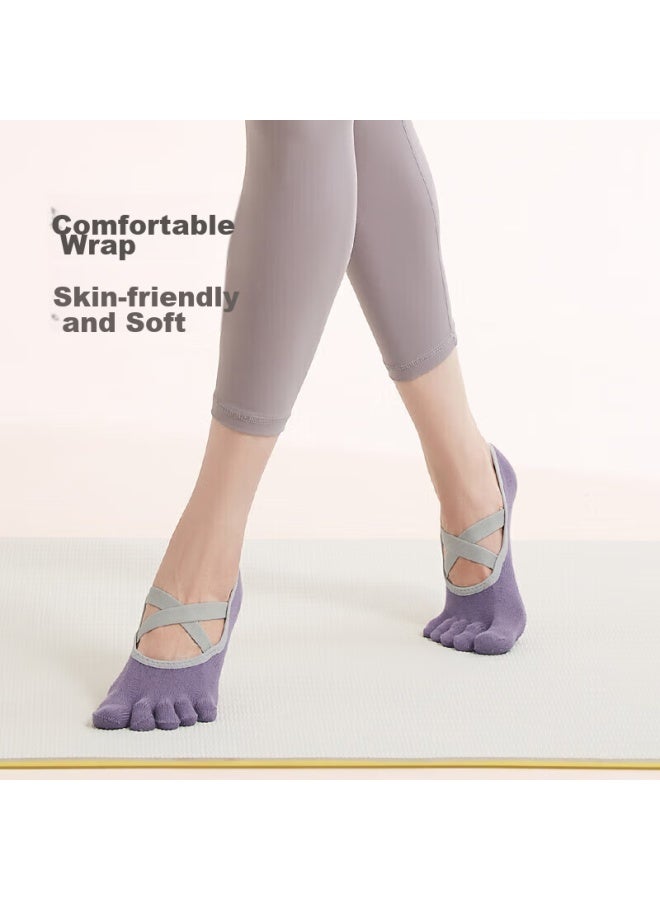 Keep Yoga Socks, Non-slip, Separate-toe, Women's Five-toe Socks, Summer Indoor Use, Floor Exercise Dance Socks, Basic Style, Light Pink - Image 5