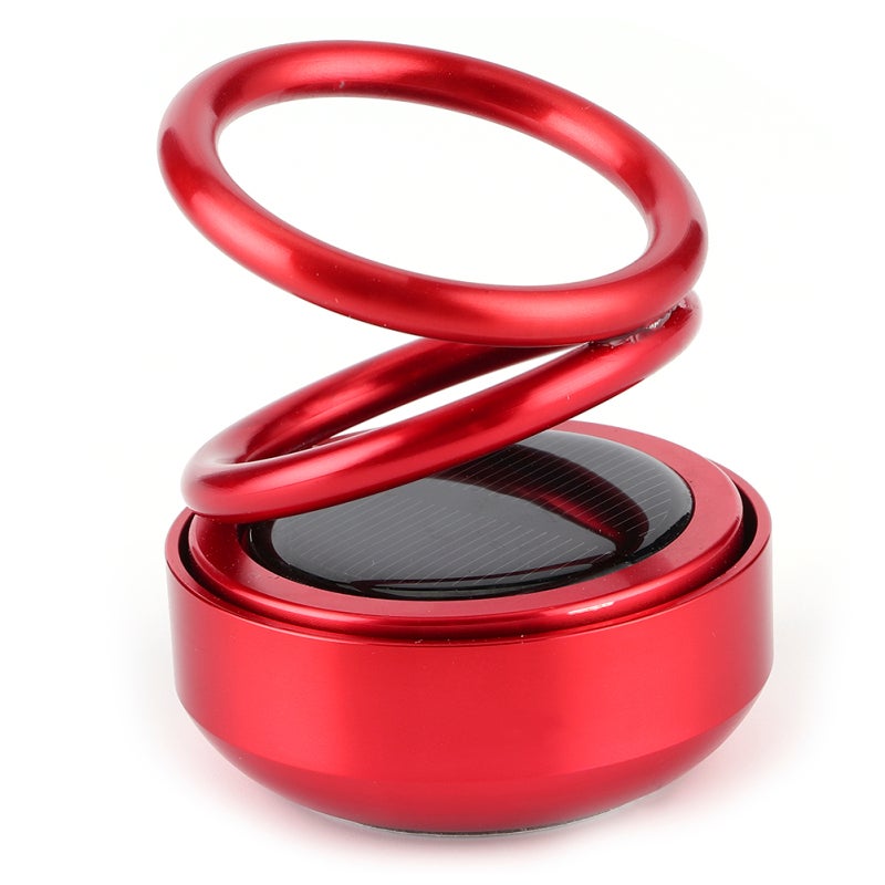 Solar Power Car Air Freshener: Red Light Luxury Alloy, French Pure Plant Extract - Auto Rotating Aroma Diffuser for Car Interior, Pets And Kids - Image 2