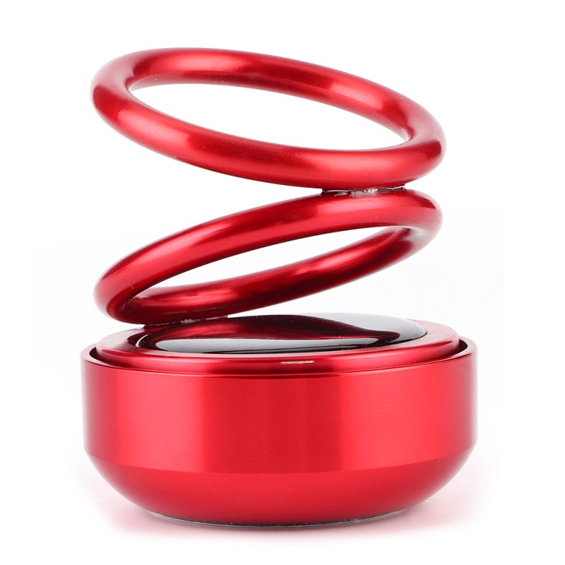 Solar Power Car Air Freshener: Red Light Luxury Alloy, French Pure Plant Extract - Auto Rotating Aroma Diffuser for Car Interior, Pets And Kids - Image 4