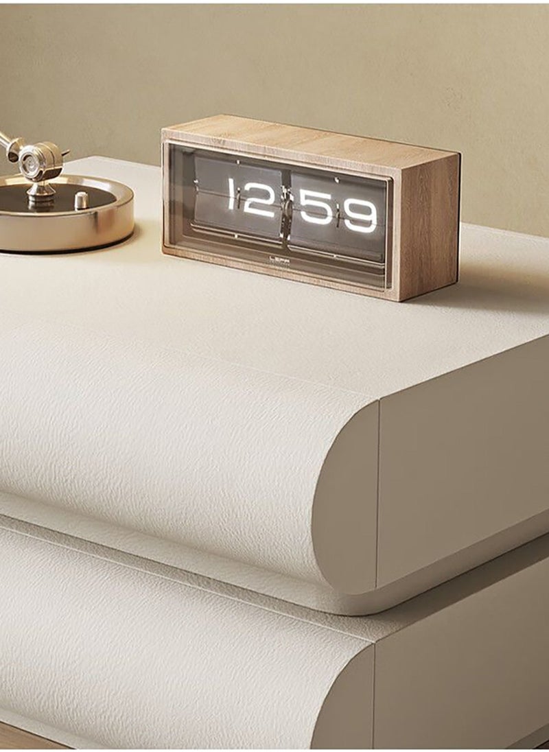 Merry Moments Modern Bedside Table Minimalist Nightsatnds Multifunction Nightstand for Bedroom Living Room with 3 Drawers White Colour H50xL40xD40 cm （Fully Assembled)  - Image 4