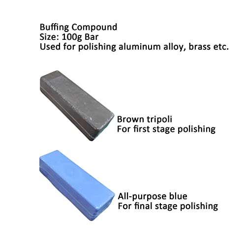 PR PURUI PURUI 13PCS Metal Buffing Polishing Wheel Kit for Drill,for Aluminum Brass Bronze Polish,Kit Includes:7PCS Mounted Buffing Polishing Wheels/4PCS Felt Bobs/2PCS Brown Tripoli & Blue Polishing Compound - Image 5