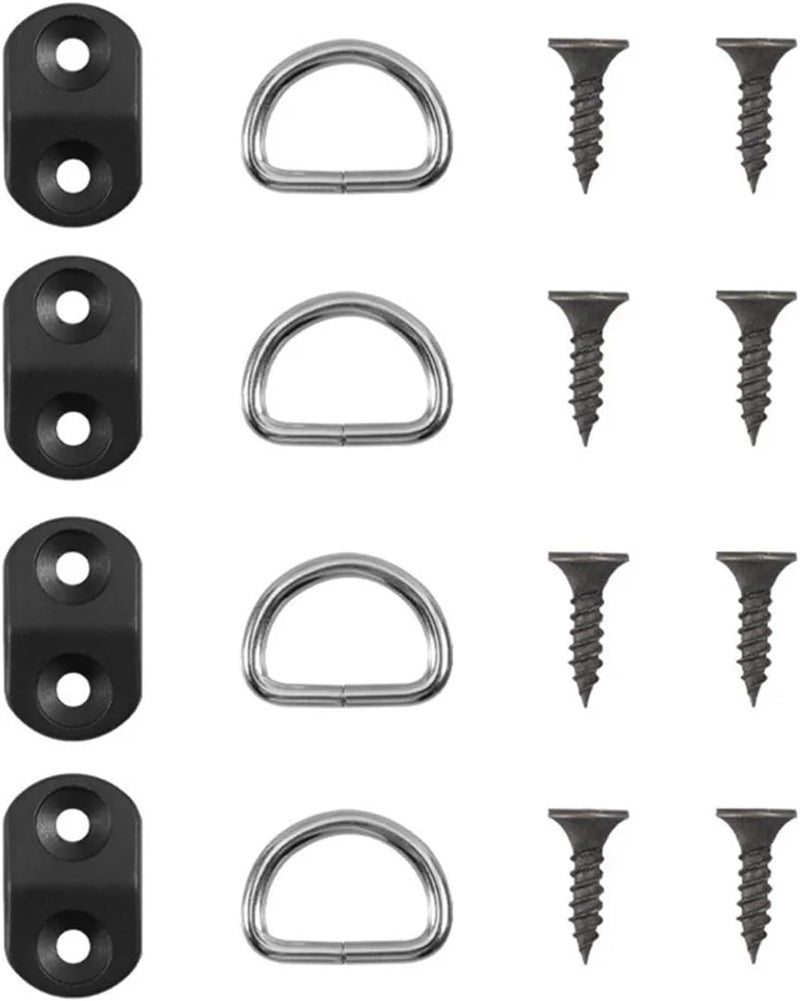 D-Ring Tie Downs Anchor 8-Piece Car Cargo Net Base Hook Accessories Trunk Fixing Ring - Image 2