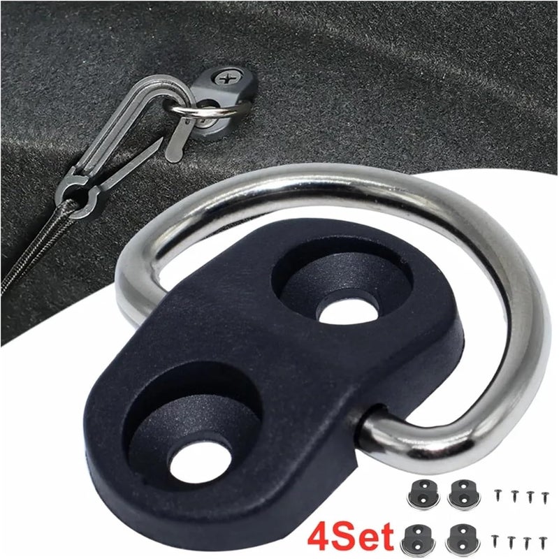 D-Ring Tie Downs Anchor 8-Piece Car Cargo Net Base Hook Accessories Trunk Fixing Ring - Image 3