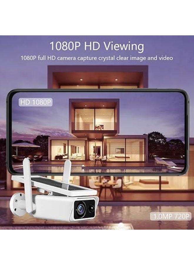 Solar-Powered Outdoor Security Camera – 1080P, Rechargeable Battery, 2MP Wireless Wi-Fi, PIR Motion Detection, Night Vision, Two-Way Audio, IP66 Waterproof - Image 3