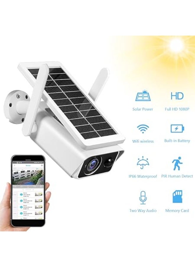 Solar-Powered Outdoor Security Camera – 1080P, Rechargeable Battery, 2MP Wireless Wi-Fi, PIR Motion Detection, Night Vision, Two-Way Audio, IP66 Waterproof - Image 5