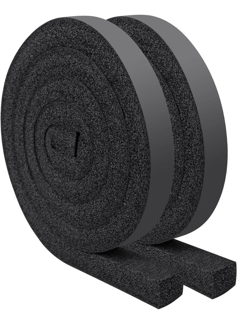 Window Air Conditioner Foam Insulation Strip 2 Pcs 1 X 1 Inch, No Glue Thick Foam Weather Seal Strip with High Resilience, Total 13 Feet Long - Image 1