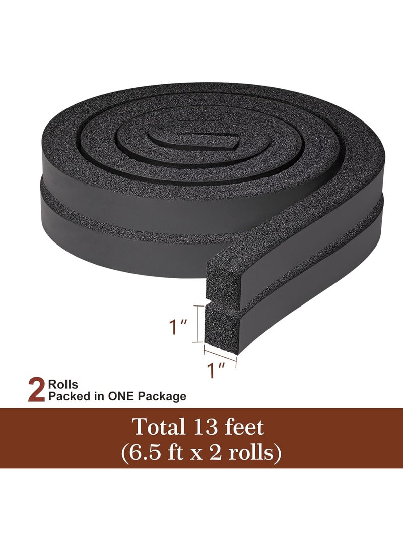 Window Air Conditioner Foam Insulation Strip 2 Pcs 1 X 1 Inch, No Glue Thick Foam Weather Seal Strip with High Resilience, Total 13 Feet Long - Image 3